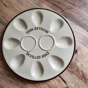 Vinyage Cream Devilled Eggs Plate